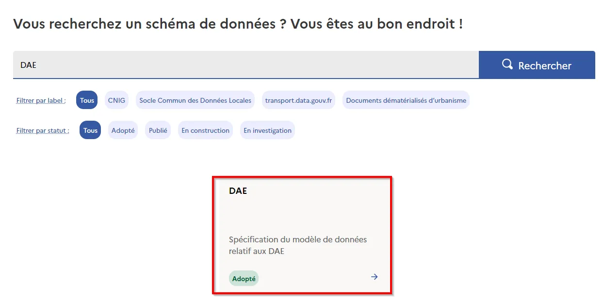 Fiche du shcéma des DAE