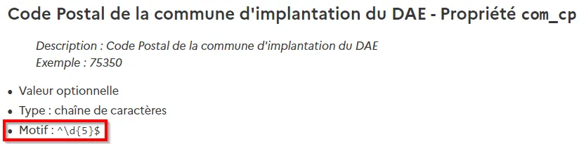 Documentation du schéma des DAE