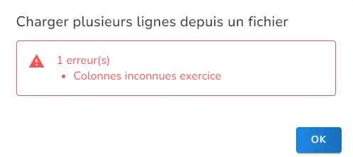 Import en erreur