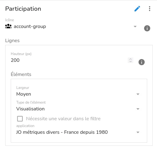 Sélectionnez les paramètres de la première ligne
