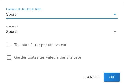 Ajoutez les filtres